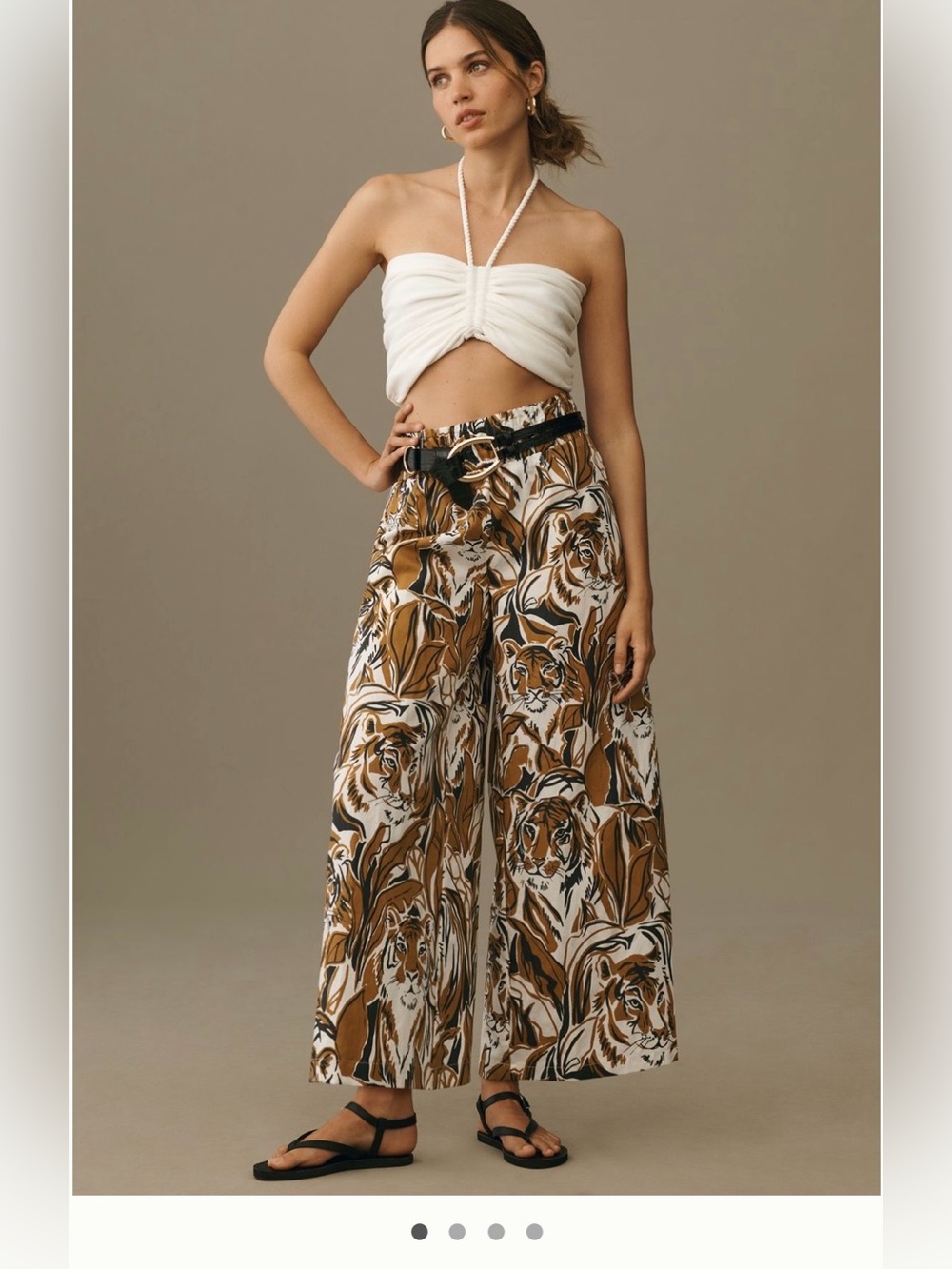 Anthropologie The Somerset Pull On Pant -
Linen - Tiger 🐯 print - Picture 1 of 6